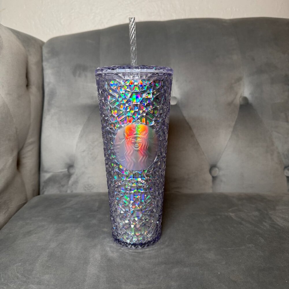 Starbucks 2024 Holidays Clear Gem Plastic Cold Cup Iridescent Tumbler 24oz NWT